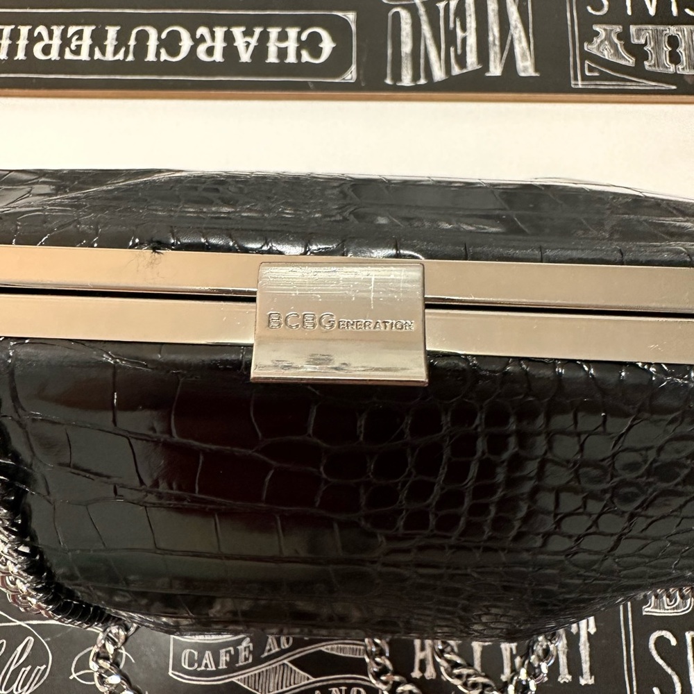 BCBGENERATION Faux Patent Croc Purse GUC - Picture 3 of 9